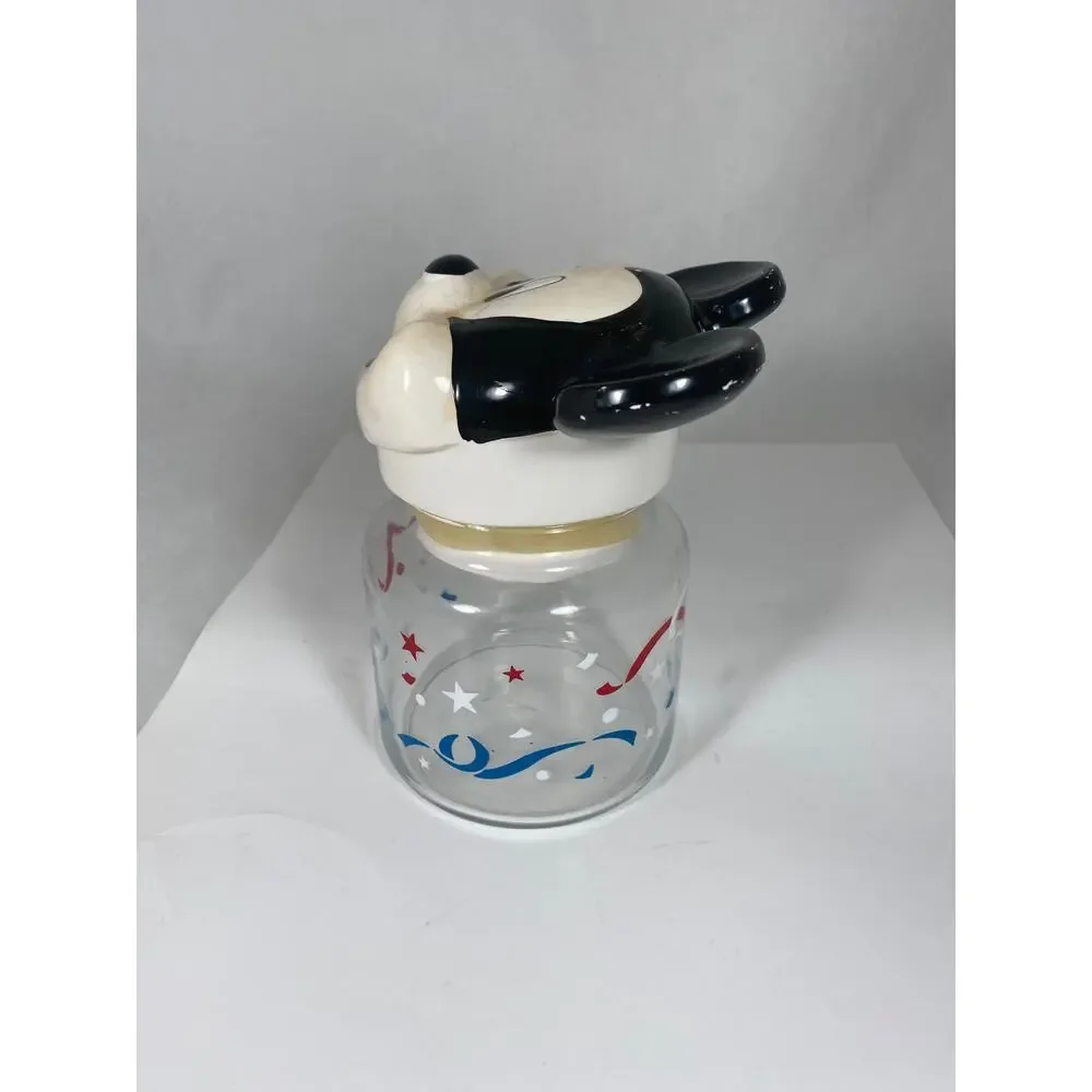 Vintage 90's Walt Disney Mickey Mouse Ceramic Glass Cookie Jars